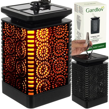 Lampion LED Latarenka Latarnia Lampa Glamour Ogrodowa Solarna Solarny Black GARDLOV