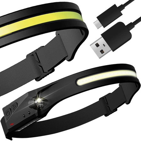 Latarka LED Czołowa USB C Mocna Czołówka na Głowę TRIZAND